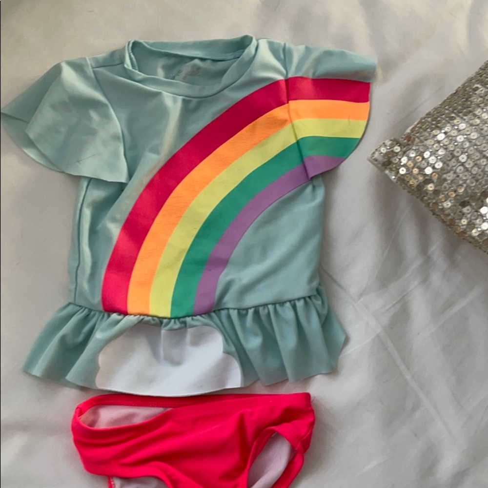 Adorable Rainbow Two Piece Swimsuit